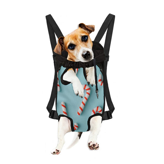 Christmas Candy Candies Pattern Print Pet Carrier Backpack