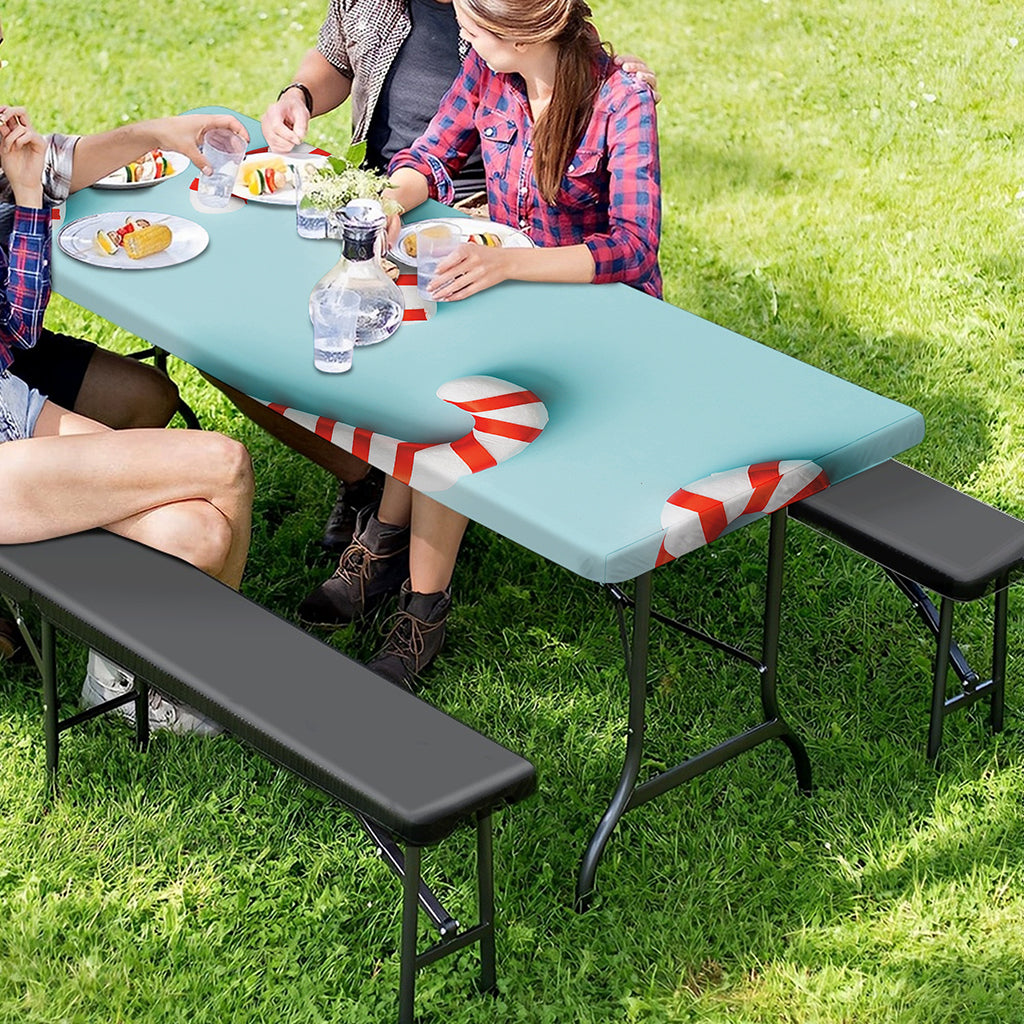 Christmas Candy Candies Pattern Print Picnic Table Cover