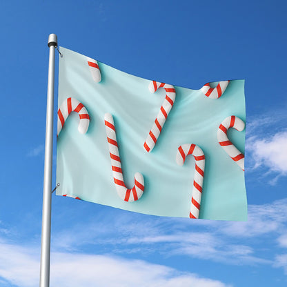 Christmas Candy Candies Pattern Print Polyester Flag