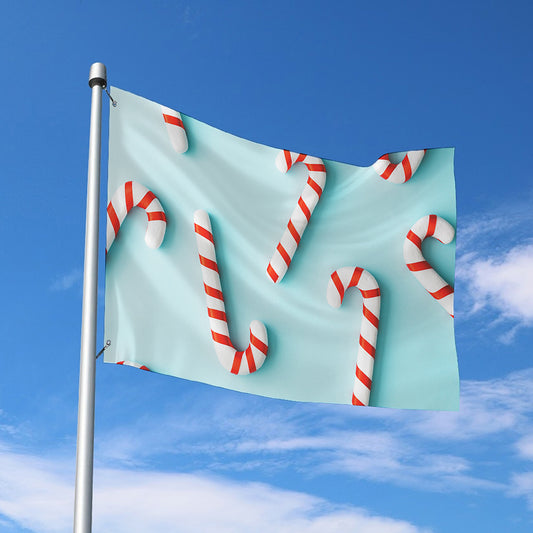 Christmas Candy Candies Pattern Print Polyester Flag