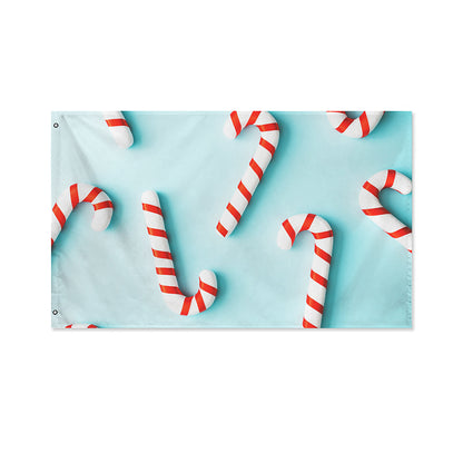 Christmas Candy Candies Pattern Print Polyester Flag