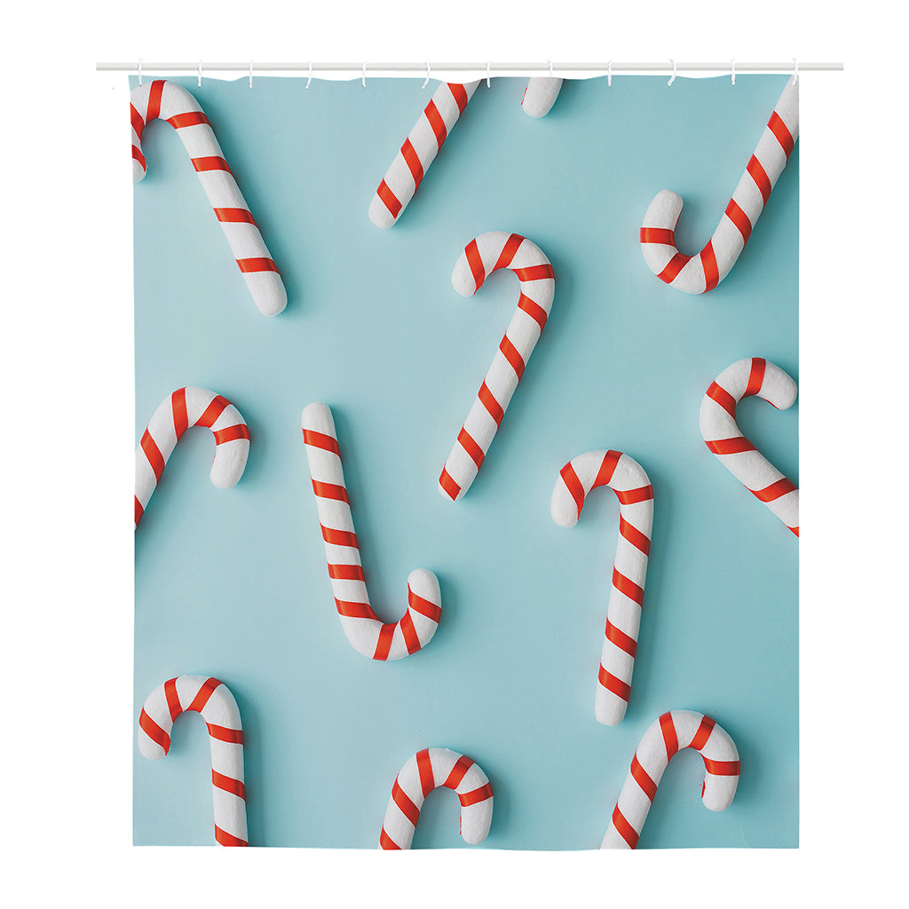 Christmas Candy Candies Pattern Print Polyester Shower Curtain