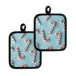 Christmas Candy Candies Pattern Print Pot Holders