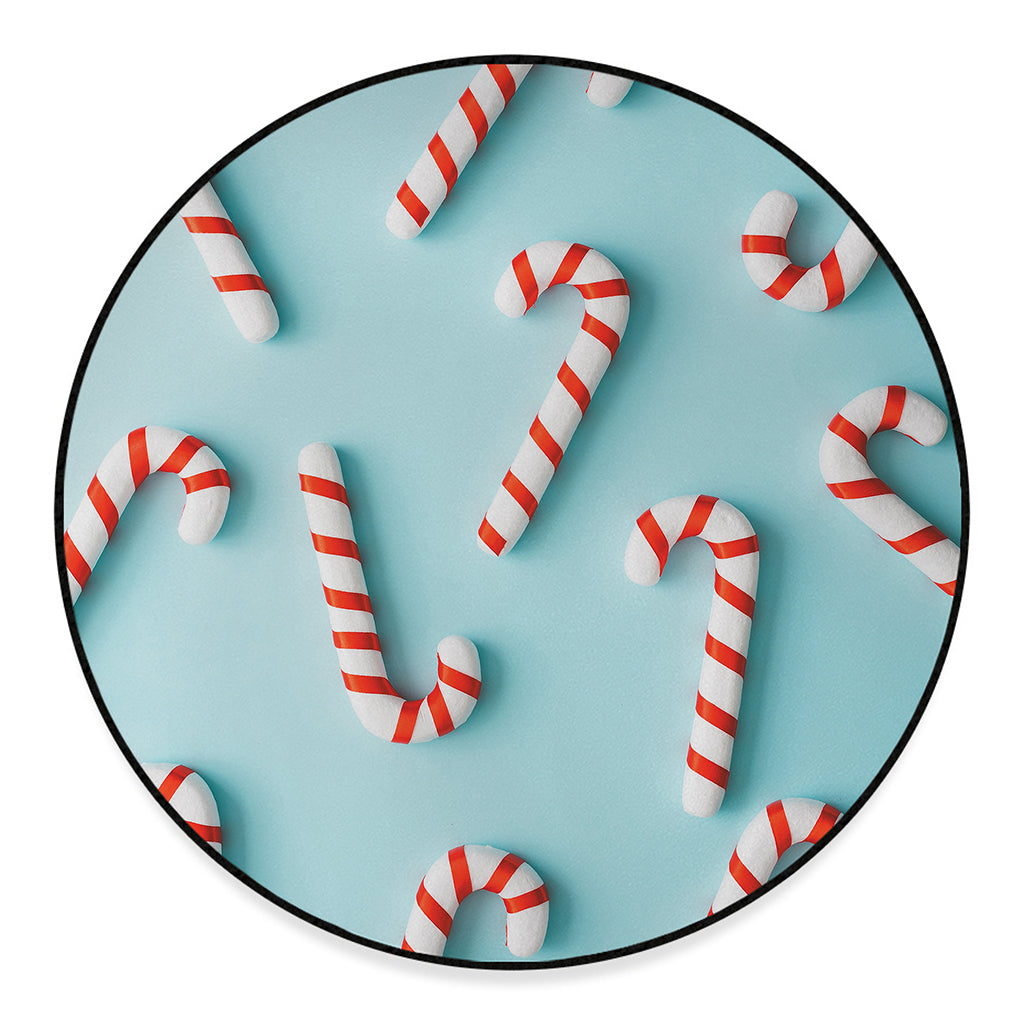 Christmas Candy Candies Pattern Print Round Floor Mat