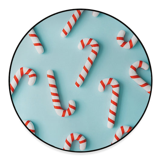 Christmas Candy Candies Pattern Print Round Floor Mat