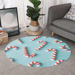 Christmas Candy Candies Pattern Print Round Rug