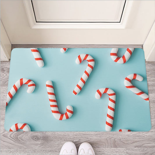Christmas Candy Candies Pattern Print Rubber Doormat