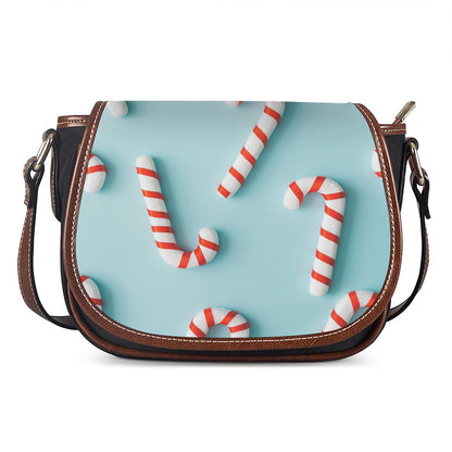 Christmas Candy Candies Pattern Print Saddle Bag