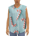 Christmas Candy Candies Pattern Print Sleeveless Baseball Jersey
