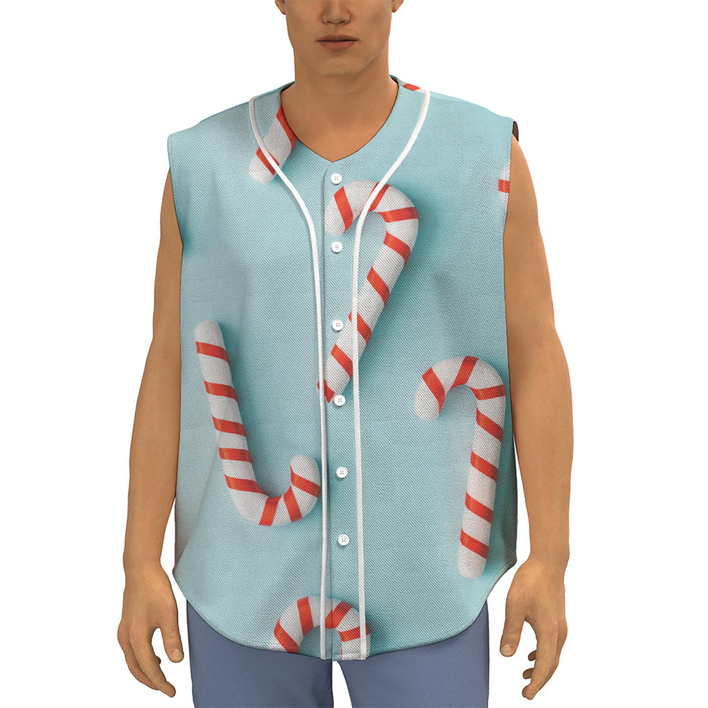 Christmas Candy Candies Pattern Print Sleeveless Baseball Jersey