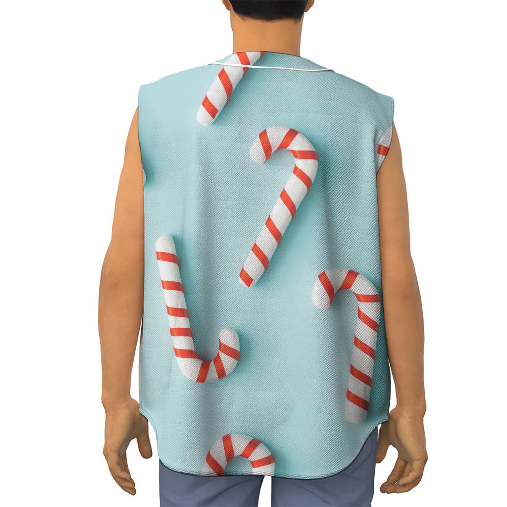 Christmas Candy Candies Pattern Print Sleeveless Baseball Jersey