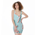 Christmas Candy Candies Pattern Print Sleeveless Bodycon Dress