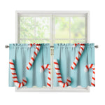 Christmas Candy Candies Pattern Print Tier Curtains
