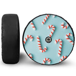 Christmas Candy Candies Pattern Print Tire Cover With Camera Hole