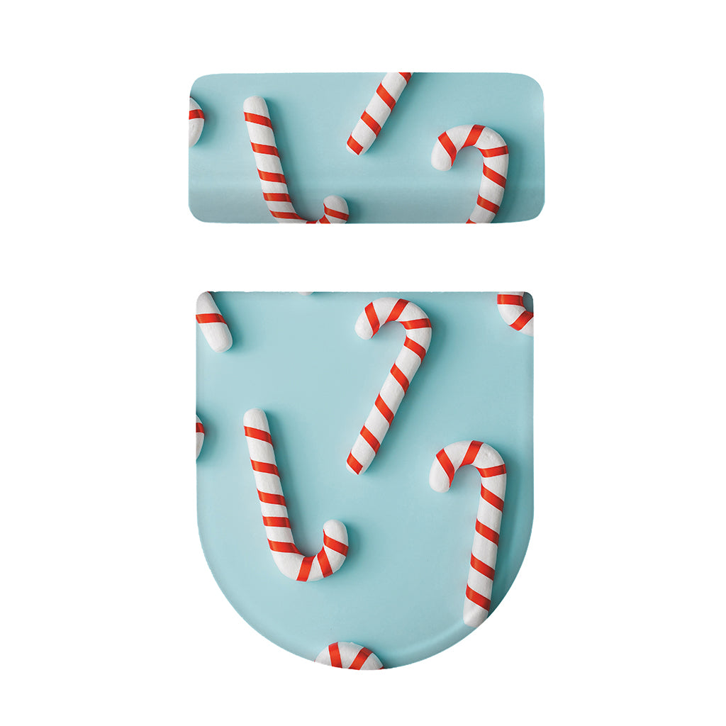 Christmas Candy Candies Pattern Print Toilet Lid And Tank Cover Set