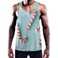 Christmas Candy Candies Pattern Print Men's Workout Tank Top