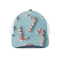 Christmas Candy Candies Pattern Print White Mesh Trucker Hat