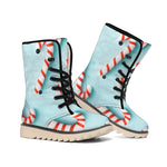Christmas Candy Candies Pattern Print Winter Boots