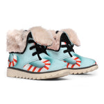 Christmas Candy Candies Pattern Print Winter Boots