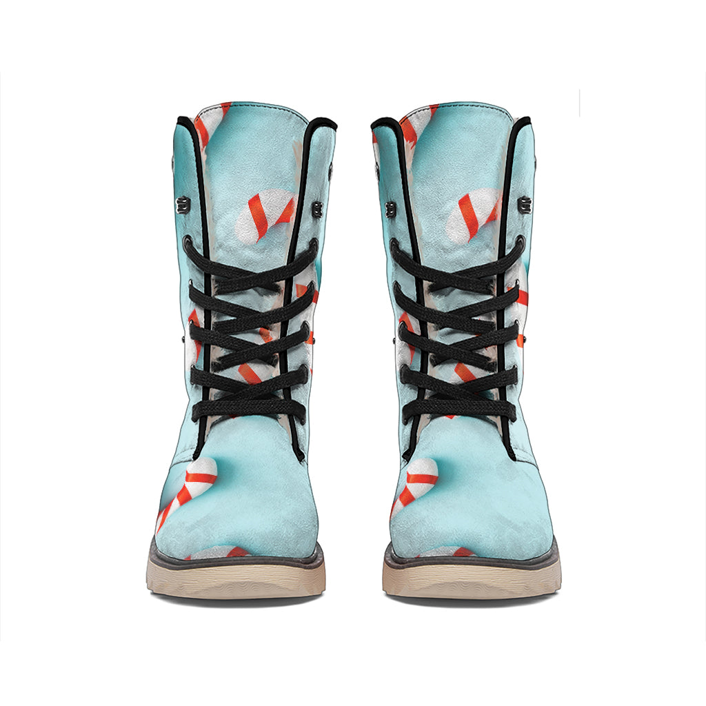 Christmas Candy Candies Pattern Print Winter Boots