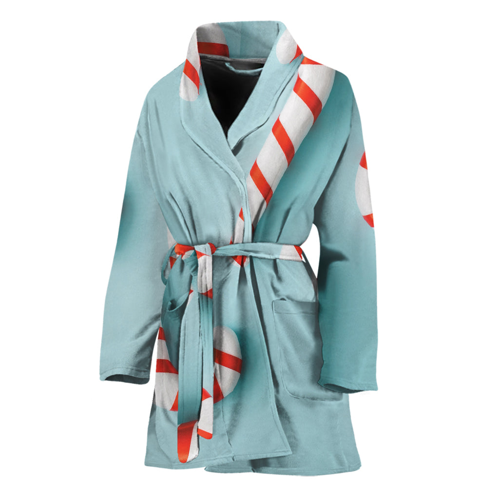 Christmas Candy Candies Pattern Print Women's Bathrobe