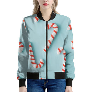 Christmas Candy Candies Pattern Print Women's Bomber Jacket