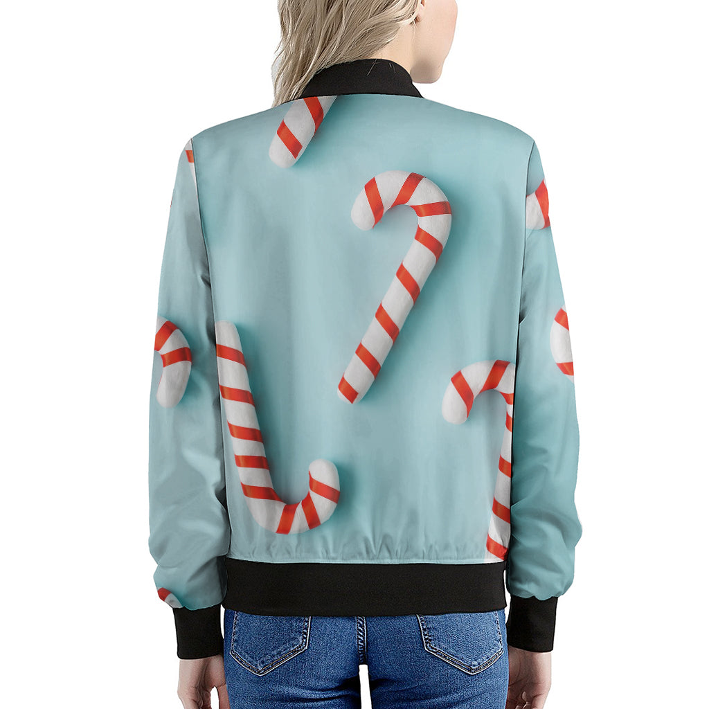 Christmas Candy Candies Pattern Print Women's Bomber Jacket