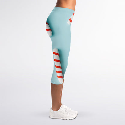Christmas Candy Candies Pattern Print Women's Capri Leggings