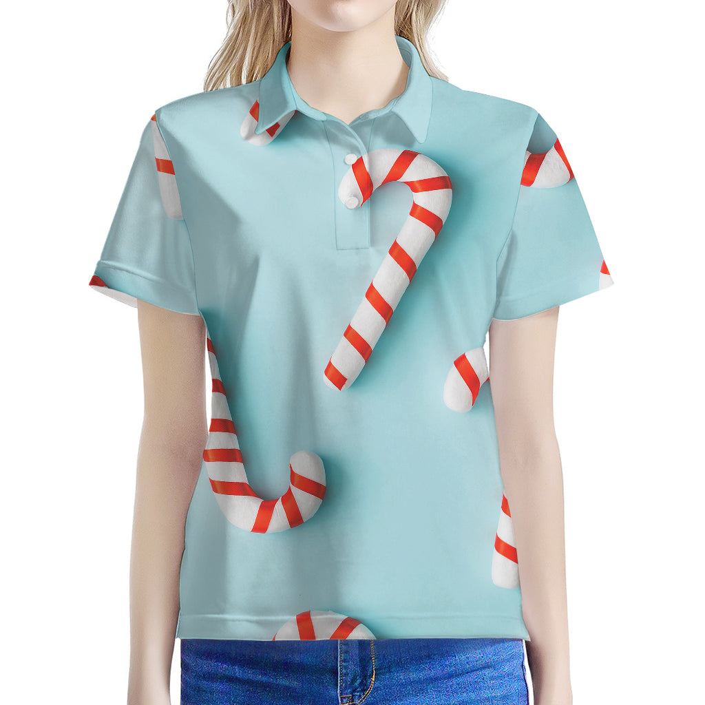 Christmas Candy Candies Pattern Print Women's Polo Shirt