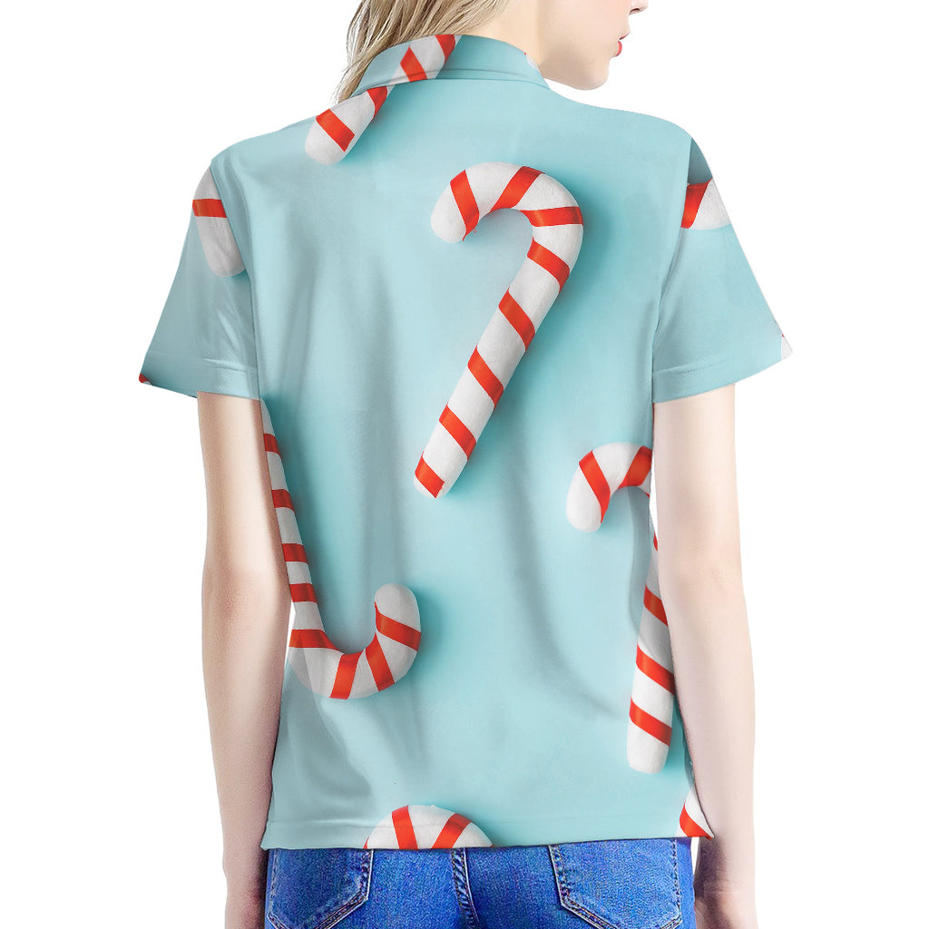 Christmas Candy Candies Pattern Print Women's Polo Shirt