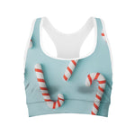 Christmas Candy Candies Pattern Print Women's Sports Bra