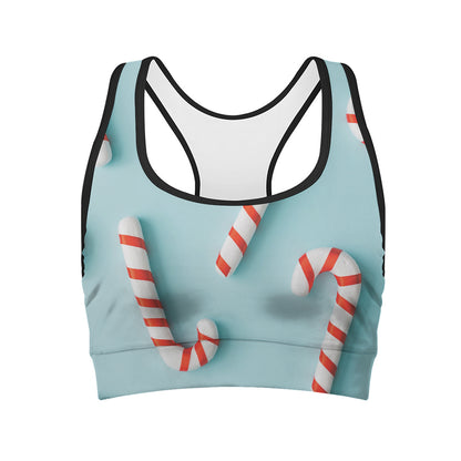 Christmas Candy Candies Pattern Print Women's Sports Bra