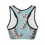 Christmas Candy Candies Pattern Print Women's Sports Bra