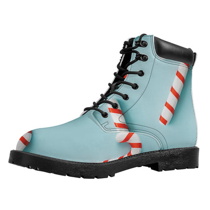 Christmas Candy Candies Pattern Print Work Boots