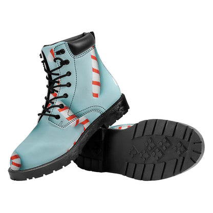 Christmas Candy Candies Pattern Print Work Boots