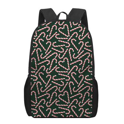 Christmas Candy Cane Pattern Print 17 Inch Backpack