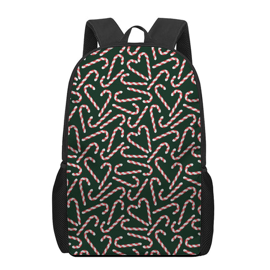 Christmas Candy Cane Pattern Print 17 Inch Backpack