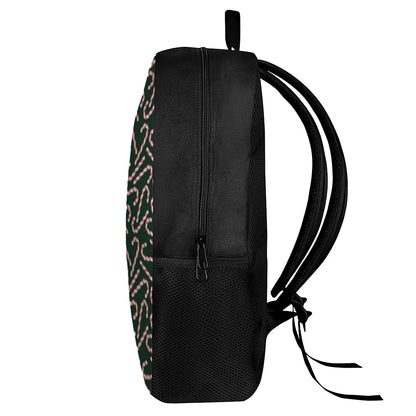 Christmas Candy Cane Pattern Print 17 Inch Backpack