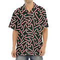 Christmas Candy Cane Pattern Print Aloha Shirt