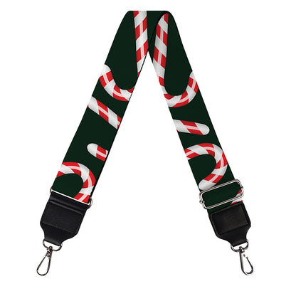 Christmas Candy Cane Pattern Print Bag Strap