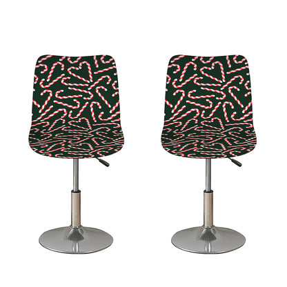 Christmas Candy Cane Pattern Print Bar Stool Covers