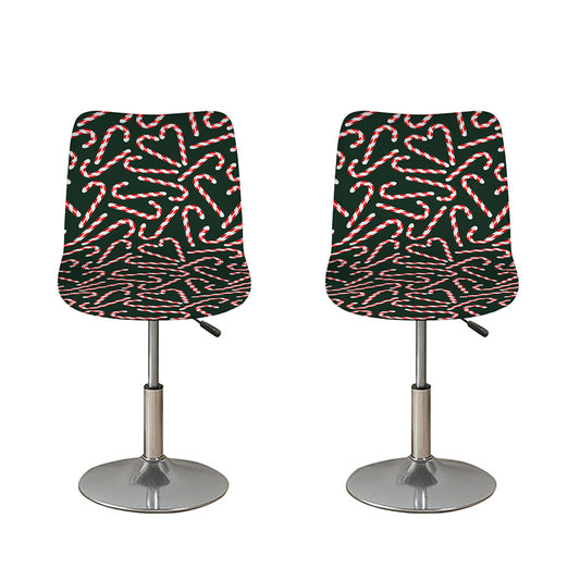 Christmas Candy Cane Pattern Print Bar Stool Covers