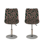 Christmas Candy Cane Pattern Print Bar Stool Covers