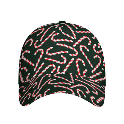 Christmas Candy Cane Pattern Print Baseball Cap