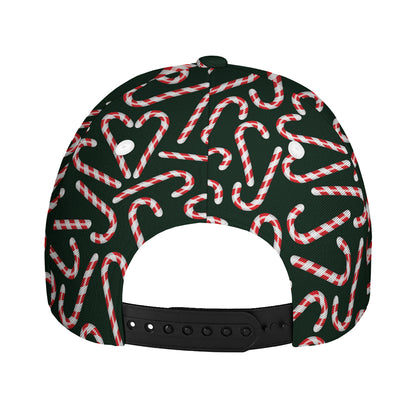 Christmas Candy Cane Pattern Print Baseball Cap