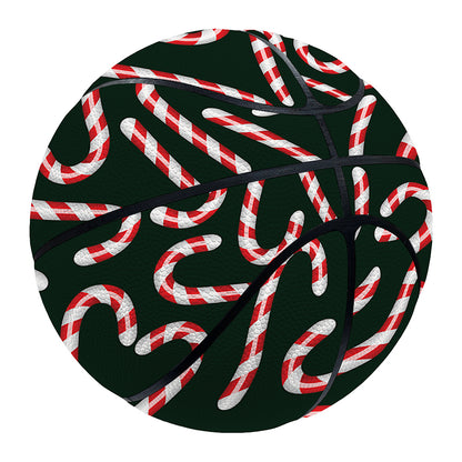 Christmas Candy Cane Pattern Print Basketball