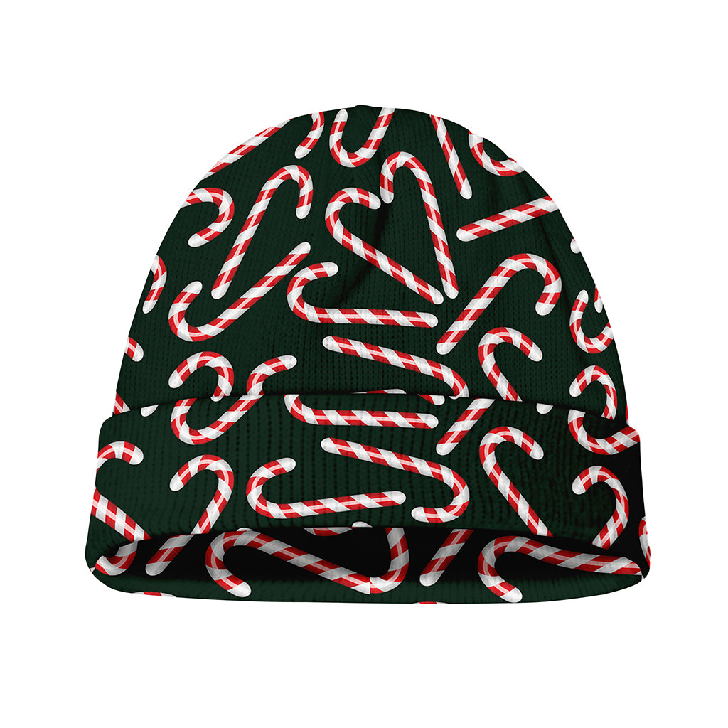 Christmas Candy Cane Pattern Print Beanie