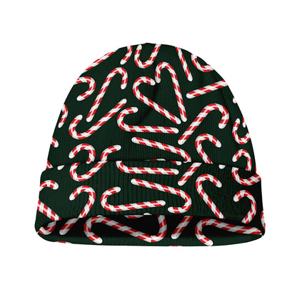Christmas Candy Cane Pattern Print Beanie