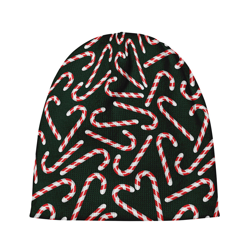 Christmas Candy Cane Pattern Print Beanie