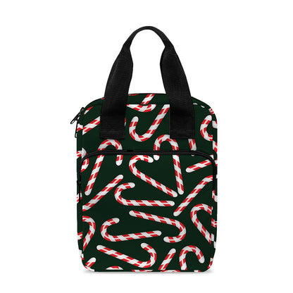 Christmas Candy Cane Pattern Print Bible Tote Bag